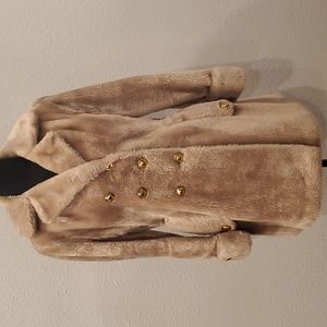 VINTAGE beige, Faux Fur coat